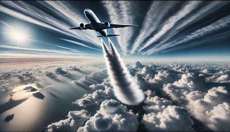 Plane leaving a large trail